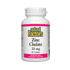 Natural Factors Zinc Chelate 25mg 90 Tablets