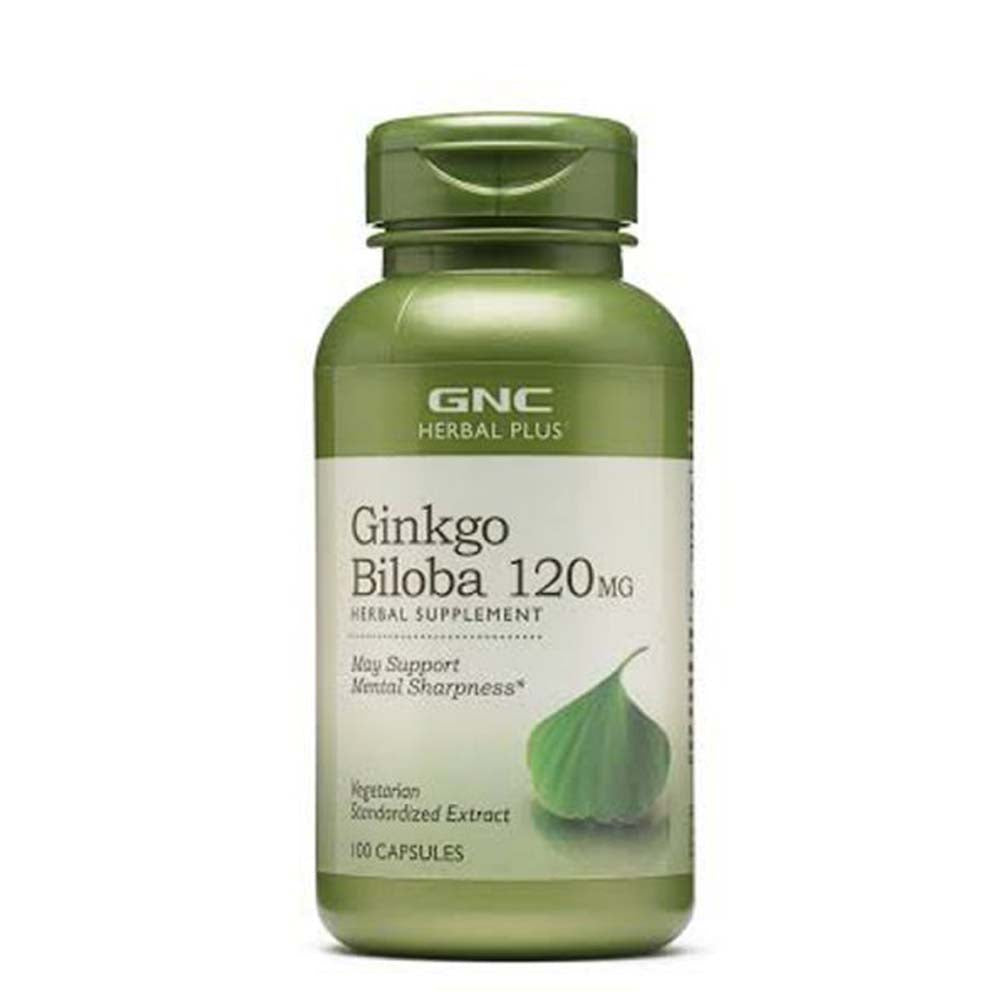 GNC Herbal Plus Ginkgo Biloba 120 mg 100 Capsules Supports Mental Sharpness