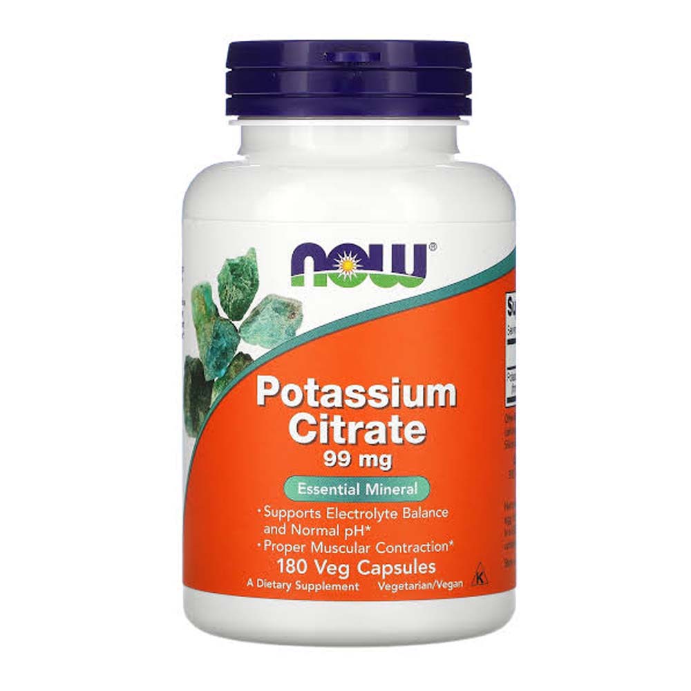 Now Potassium Citrate, 99 mg, 180 Veg Capsules